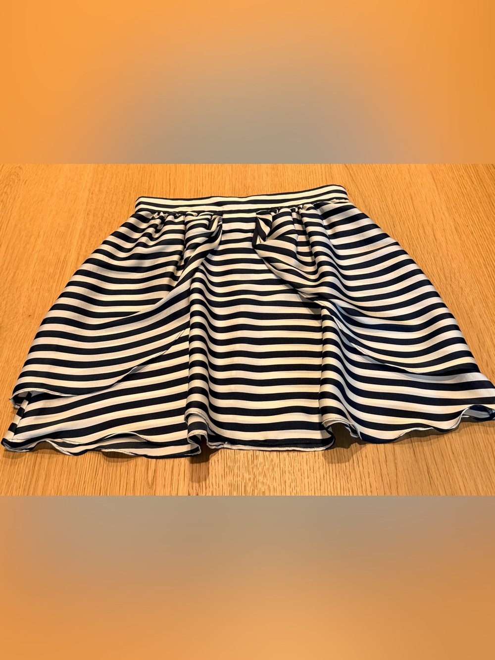 H&M Navy and White Striped Mini Skirt
